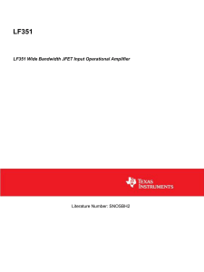 LF351 Wide Bandwidth JFET Input Operational Amplifier