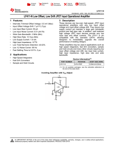 LF411 Low Offset, Low Drift JFET Input Operational Amplifier (Rev. E)