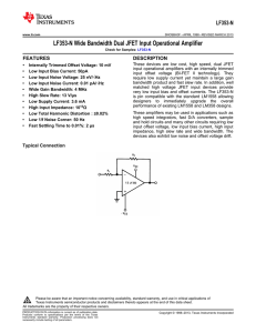 LF353 Wide Bandwidth Dual JFET Input Operational Amplifier (Rev. F)
