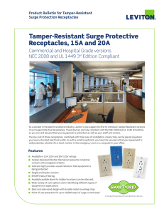 Tamper-Resistant Surge Protective Receptacles, 15A and 20A