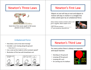 N ` Th L N ` Th L Newton`s Three Laws N ` Fi L N ` Fi L Newton`s First