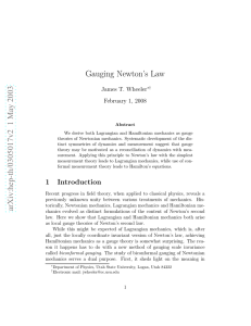 Gauging Newton`s Law