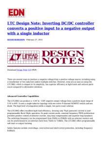 LTC Design Note: Inverting DC/DC controller converts a