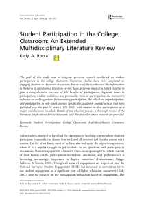 Student Participation in the College Classroom
