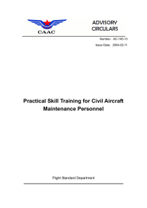 Practical Skill Training for Civil Aircraft Maintenance Personnel