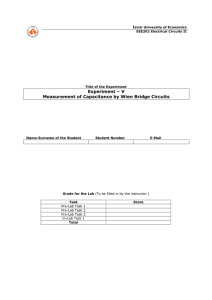 Experiment – V Measurement of Capacitance by Wien Bridge Circuits
