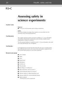 Assessing safety in science experiments