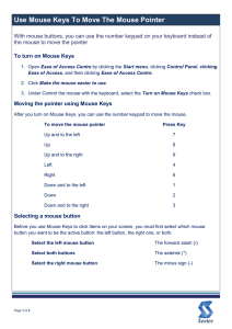 Using The Mouse Keys To Move The Mouse Guide