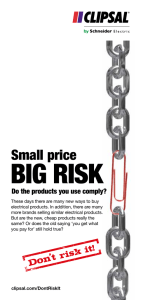 Small price Big risk. Do the products you use comply? 23407