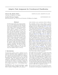 Adaptive Task Assignment for Crowdsourced Classification