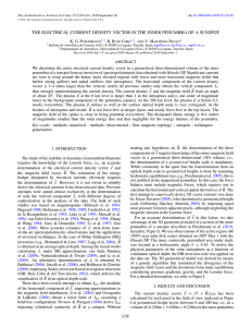 the electrical current density vector in the inner penumbra of a sunspot