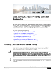 Cisco ASR 1001-X Router Power Up and Initial Configuration