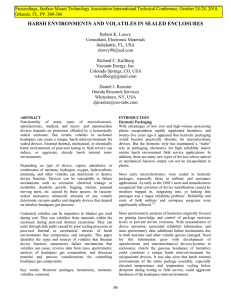 harsh environments and volatiles in sealed enclosures