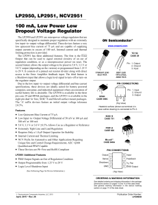 LP2950 - 100 mA, Low Power Low Dropout Voltage Regulator