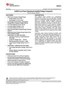 LM392 Low Power Operational Amplifier/Voltage Comparator (Rev. D)