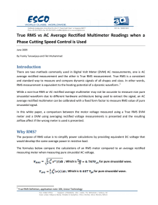 True RMS vs AC Average Rectified Multimeter Readings