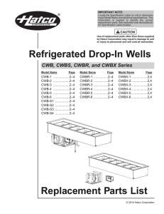 Refrigerated Drop-In Wells Replacement Parts List