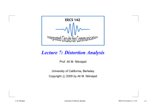 Lecture 7: Distortion Analysis - RFIC