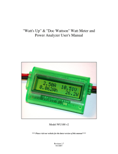 "Watt`s Up" user`s manual