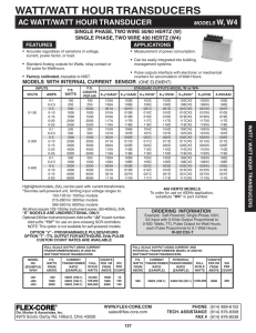 watt/watt hour transducers - Flex-Core