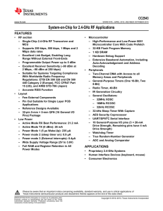 CC2543 System-on-Chip for 2.4-GHz RF Applications (Rev. E)