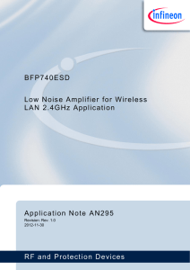 Infineon AppNote AN295 Low Noise Amplifier BFP740ESD for