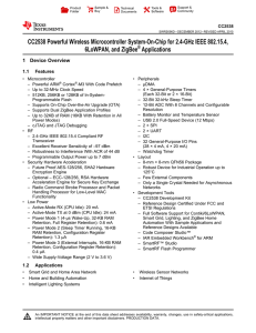 CC2538 SoC for 2.4-GHz IEEE 802.15.4, 6LoWPAN and ZigBee