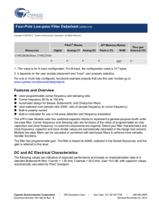 Four-Pole Low-pass Filter Datasheet LPF4V 2.10 Features and