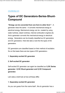 Types of DC Generators-Series-Shunt-Compound