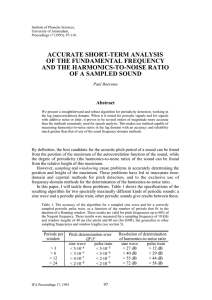 Accurate short-term analysis of the fundamental frequency