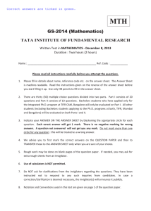 Mathematics - TIFR GS Admissions - Tata Institute of Fundamental