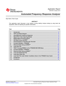 Automated Frequency Response Analyzer