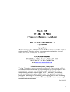 Model 300 0.01 Hz - 30 MHz Frequency Response Analyzer