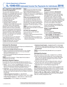 2016 IL-1040-ES, Estimated Income Tax Payments for Individuals