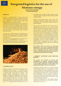 Integrated logistics for the use of biomass energy