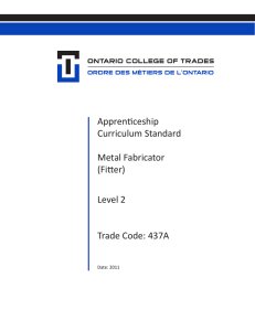 Apprenticeship In-school Curriculum Standards Metal Fabricator
