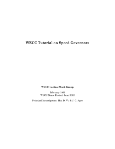 WECC Tutorial on Speed Governors