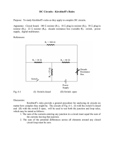 DC Circuits - Kirchhoff`s Rules