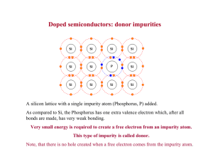 Doped semiconductors: donor impurities