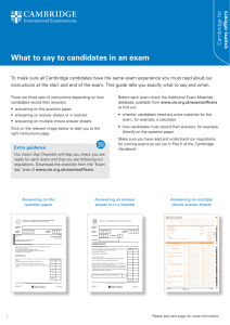 What to say to candidates in an exam