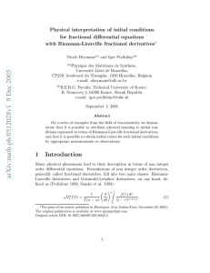 Physical interpretation of initial conditions for fractional differential