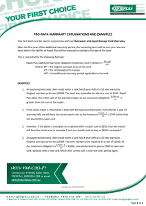 pro-rata warranty explanations and examples