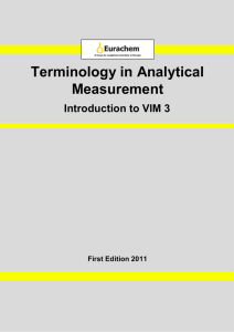 Terminology in Analytical Measurement Terminology in