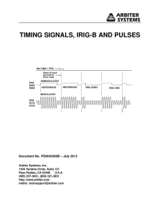 Timing Signals, IRIG-B and Pulses