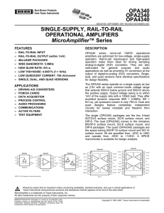 Single-Supply, Rail-to-Rail Operational Amplifiers MicroAmplifier