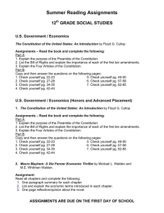 Summer Reading Assignments: SOCIAL STUDIES