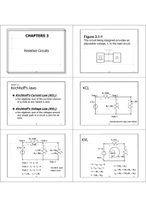 CHAPTERS 3 Kirchhoff`s laws KCL KVL