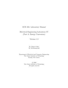 ECE 494: Laboratory Manual Electrical Engineering Laboratory IV