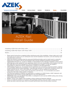 AZEK Rail install guide glass kit section