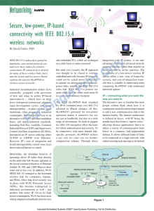 Secure, low-power, IP-based connectivity with IEEE 802.15.4